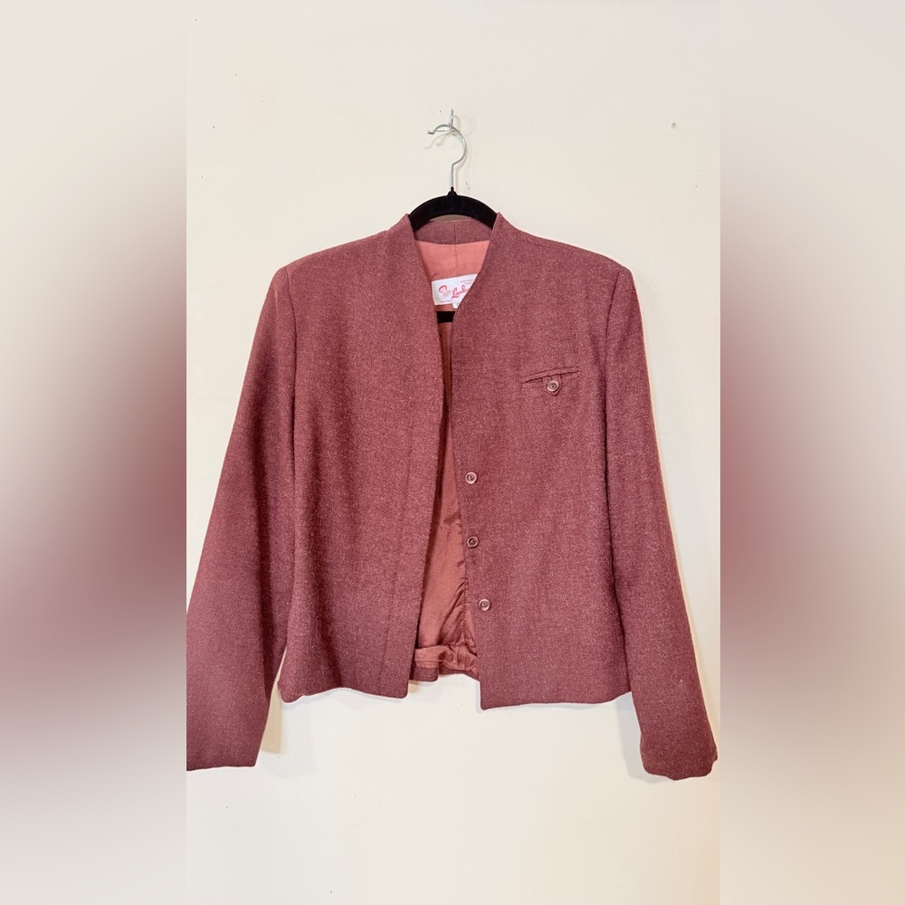 🇨🇦 Vintage Made In Montreal Canada Louben Cropped Jacket Size 9 Wool Blend